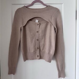 Joe Fresh Women's Tan Cardigan Sweater